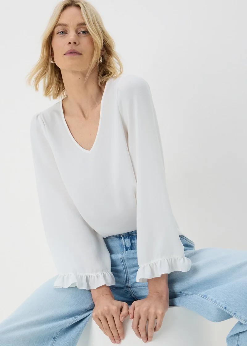 Matalan Ivory Frill Sleeve Blouse