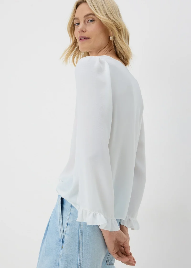 Matalan Ivory Frill Sleeve Blouse