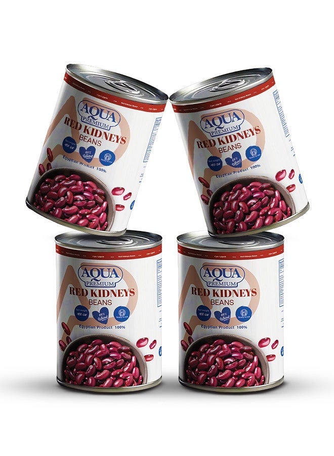 AQUA PREMIUM Red Kidney beans  easy open 400grams Pack of 4 - Image 1