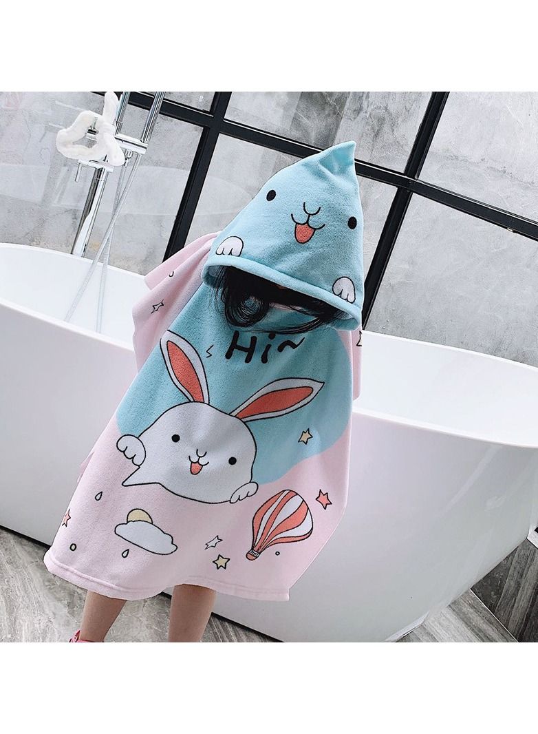 Loquat With Hood Coral Fleece Cloaks Bath Towel