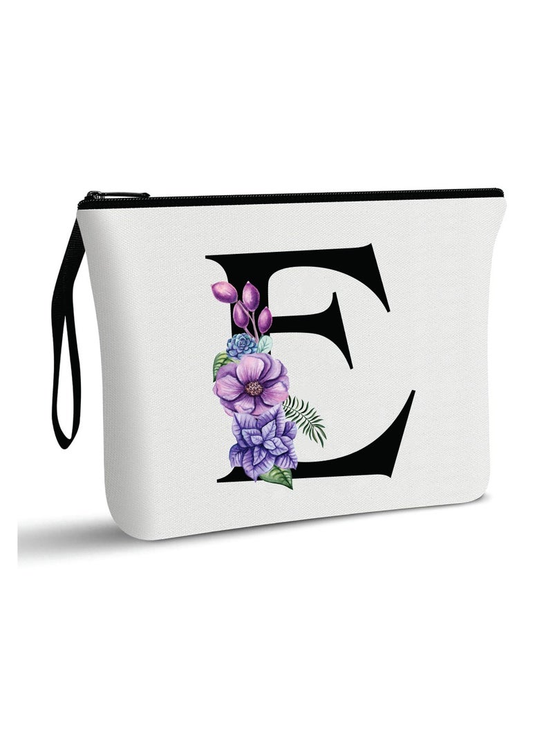 برينت شوب فور مي حقيبة مكياج أولية مخصصة للسفر للنساء، هدايا عيد ميلاد فريدة للأم - حقيبة مستحضرات تجميل لوصيفة العروس - هدايا حقيبة مكياج قماشية أولية بسحاب (E) - Image 1