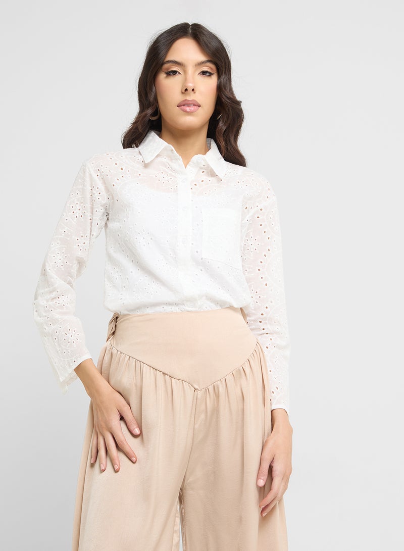 ELLA Button Down Shiffly Shirt - Image 1