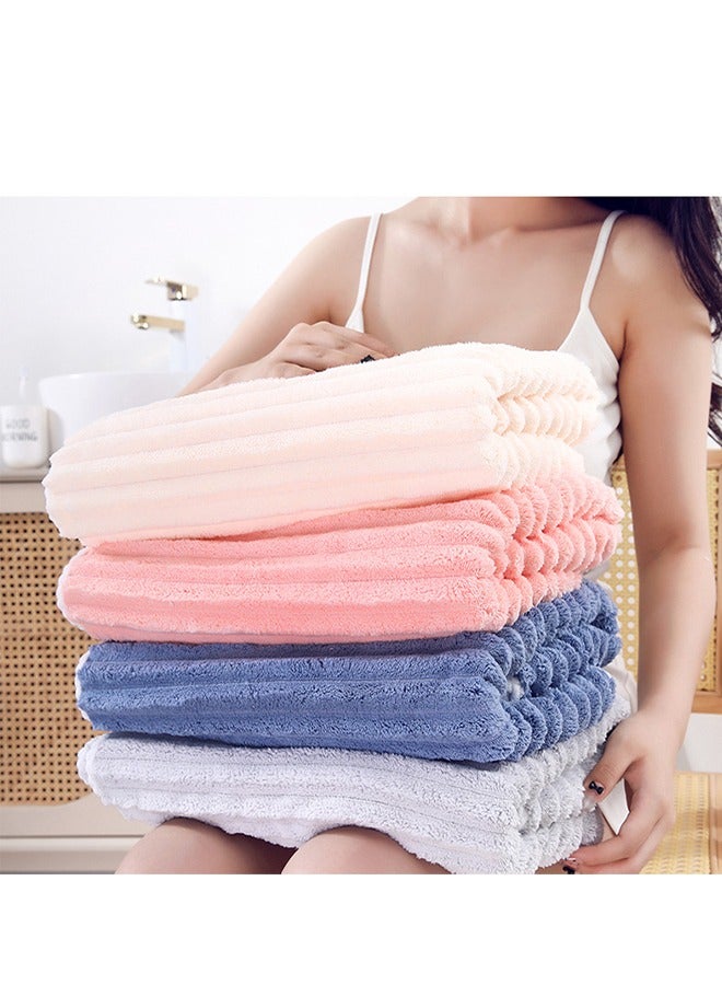 Coral Fleece Bath Towel，Super Soft Bath Towel,,Extra thick bath towel ,Water-absorbent and quick-drying,70 x 140 cm, Cream White  - Image 4