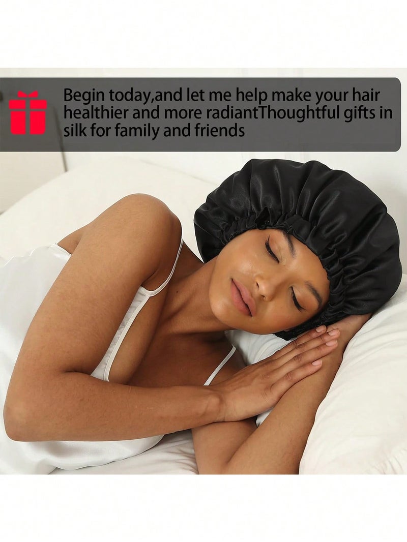 Stretch Satin Sleep Cap – Comfortable Hair Bonnet with No Tight Pressure - Image 5