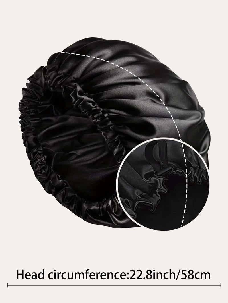Stretch Satin Sleep Cap – Comfortable Hair Bonnet with No Tight Pressure - Image 3