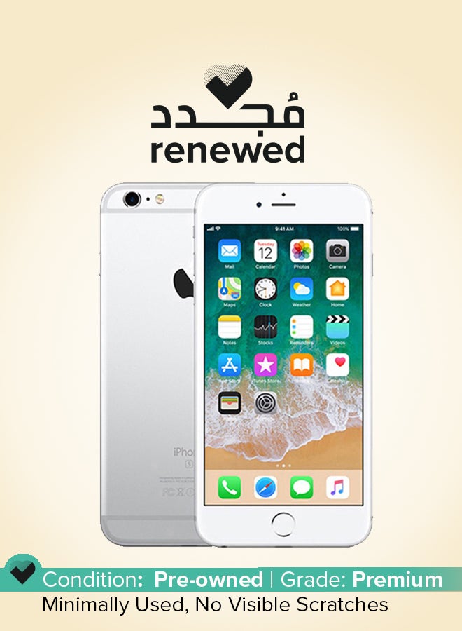 ابل  مُجدد- هاتف آيفون 6s بلس مع تطبيق فيس تايم بذاكرة داخلية سِعة 64 جيجابايت يدعم تقنية 4G LTE بلون فضي - Image 1