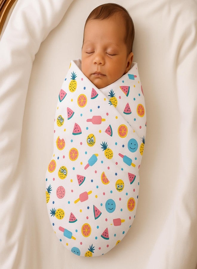 Nestlooms 100% Cotton Muslin Baby Swaddle/Blanket/Multipurpose Wrap for New Born Baby - Soft Swaddle Cloth for Baby boy and Girl, Towel, Printed Mulmul Muslin Swaddle Wrap (Tropical Treats) - Image 3