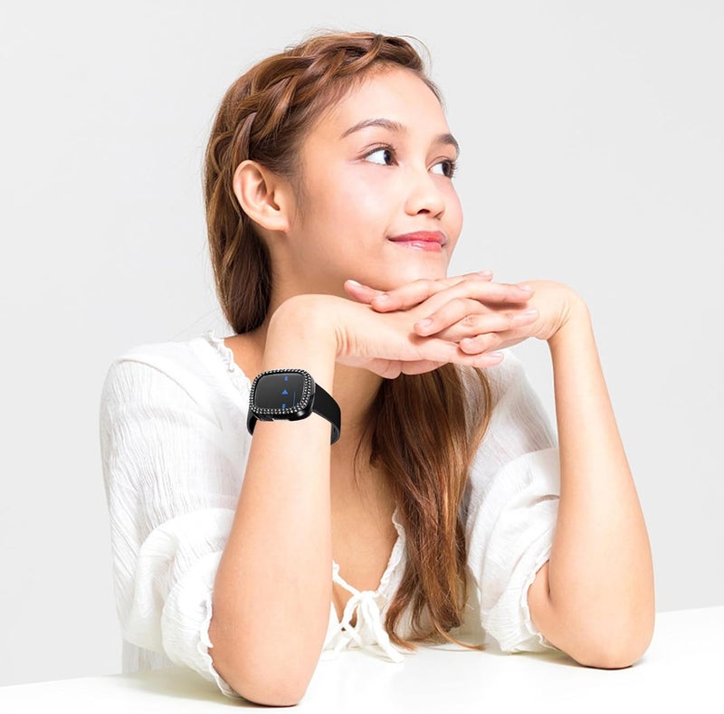 Hemobllo Smartwatch TPU Protective Case Bling Diamond PC Hollow Frame Cover Anti-Scratch Bumper for Wearable Devices - Image 4