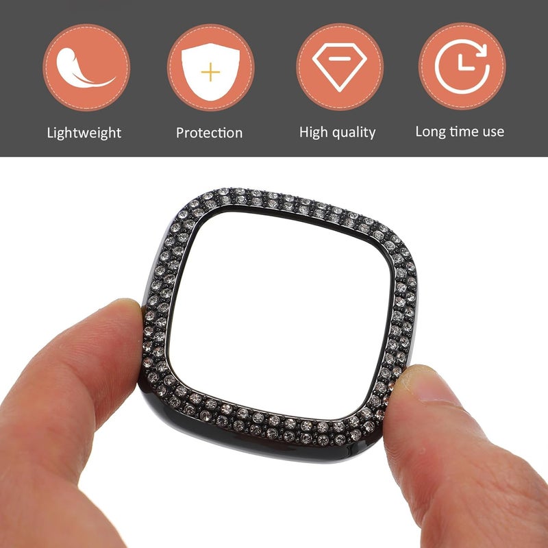 Hemobllo Smartwatch TPU Protective Case Bling Diamond PC Hollow Frame Cover Anti-Scratch Bumper for Wearable Devices - Image 3