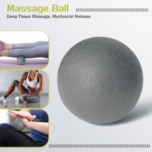 Krightlink 5-in-1 Foam Roller Set, Massage Roller Stick, Massage Ball, Resistance Band for Deep Muscle Massage, Trigger Point Release, Pilates, Yoga (Grey) - Image 4