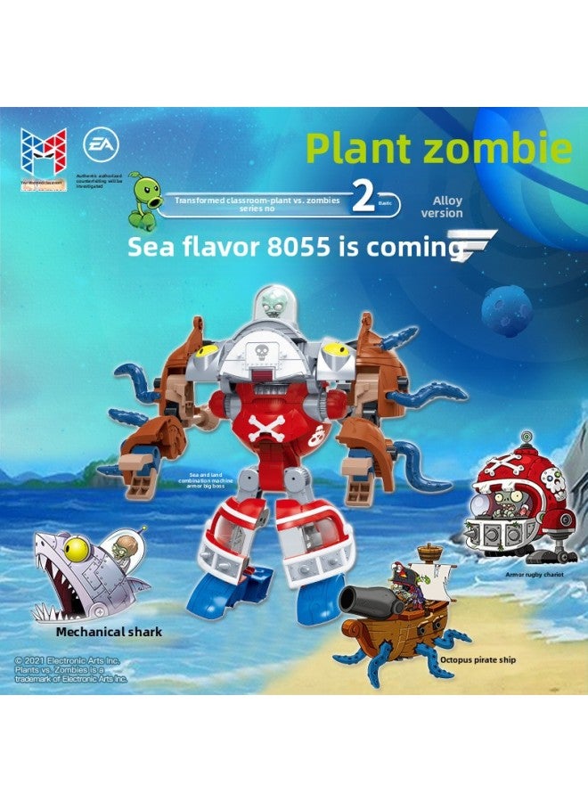 Genuine Plants Vs. Zombies Sea And Land Fit Deformation Assembled Hand-made Animation Model Mecha Set Children's Toys-Color:2607 - Image 2
