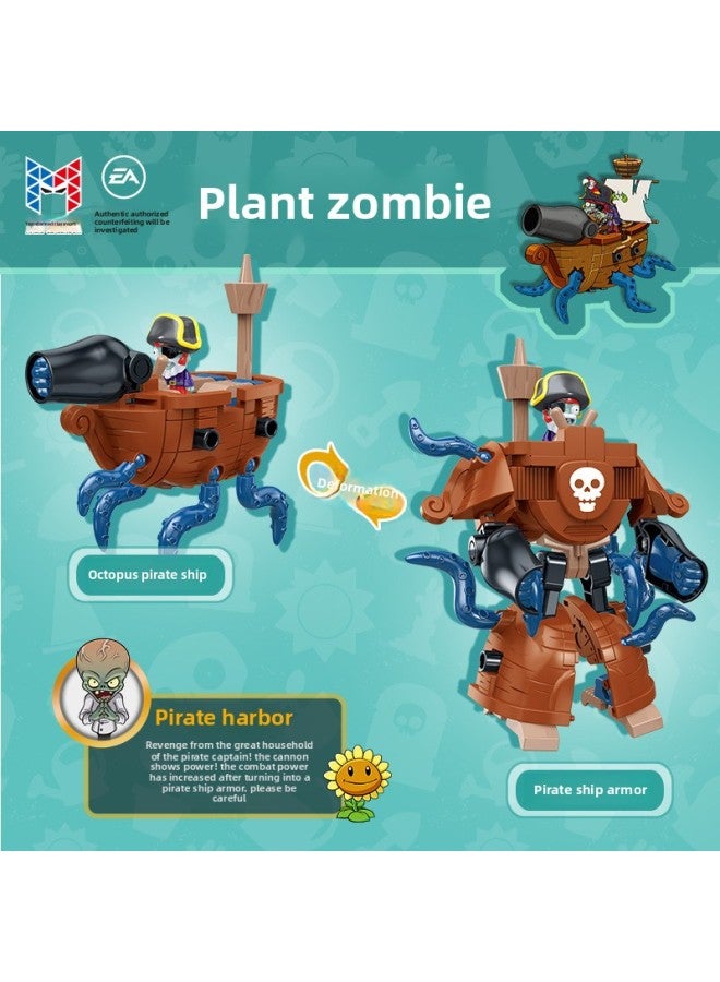 Genuine Plants Vs. Zombies Sea And Land Fit Deformation Assembled Hand-made Animation Model Mecha Set Children's Toys-Color:2607 - Image 1