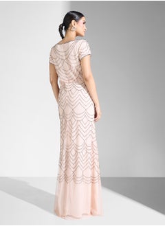 Adrianna Papell Embellished Crew Neck Tiered Dress  - Image 2
