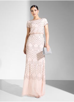 Adrianna Papell Embellished Crew Neck Tiered Dress  - Image 4