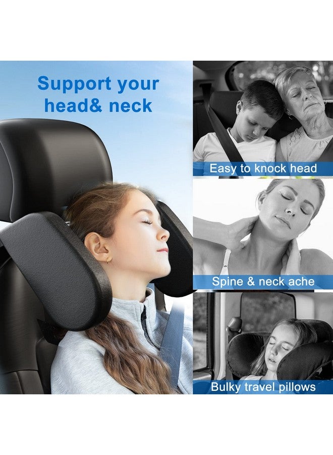 Heapany Car Headrest Pillow, Roadpal Adjustable Sleeping Headrest for Car Seat, Head Neck Support Rest Pillows for Kids Adults Travel-Black - Image 2