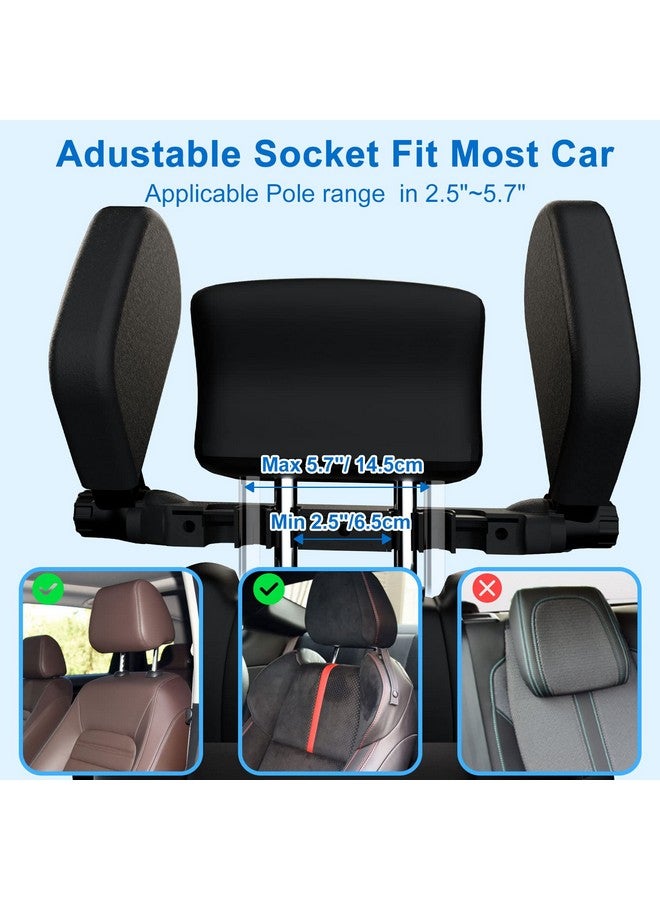 Heapany Car Headrest Pillow, Roadpal Adjustable Sleeping Headrest for Car Seat, Head Neck Support Rest Pillows for Kids Adults Travel-Black - Image 4