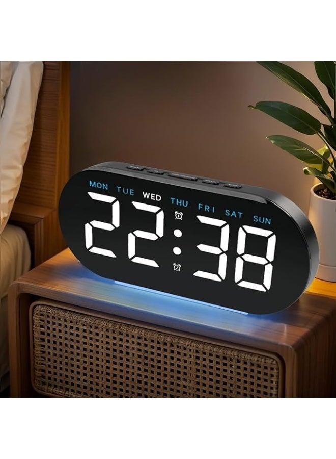 Necomi 7.8'' Digital Alarm Clock, Necomi LED Digital Clock with Ambient Light, with Day/Date/Temperature/ 12/ 24H/ Dual Alarm/Snooze, Bedside Desk Table Clock, for Office Bedroom Kids Elderly - Image 1