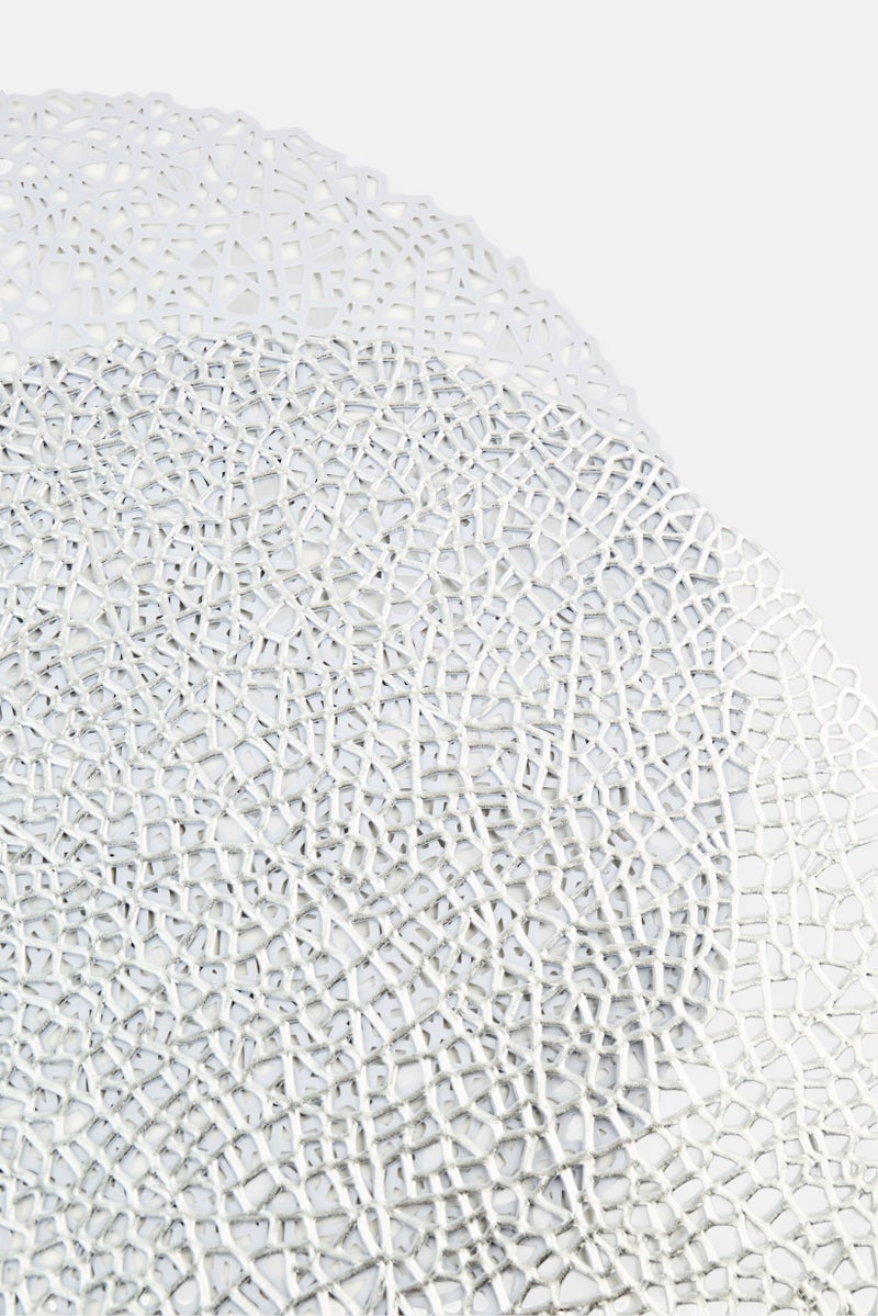 YOTO 4 Pcs Round Placemats 38 Dia cm, Silver - Image 3