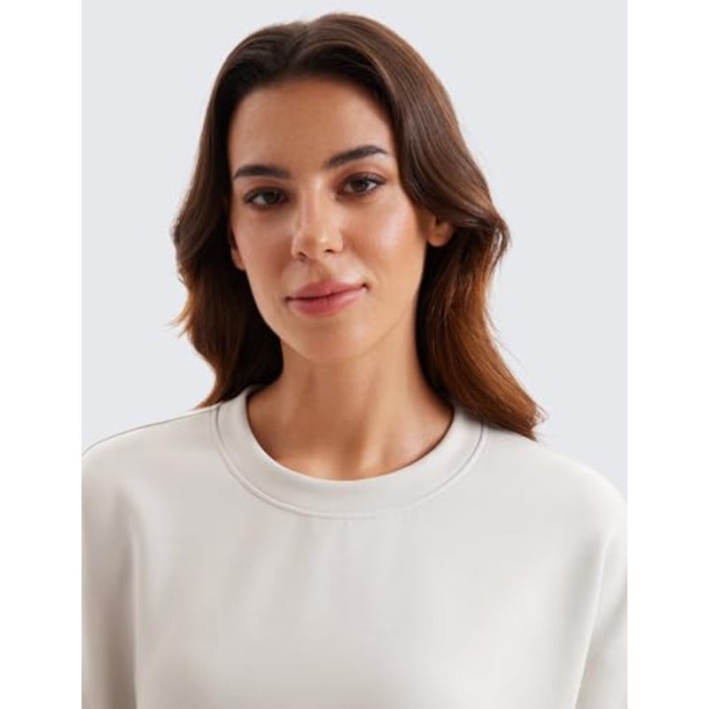 Womens SoftAura Crewneck Sweatshirt Long Sleeve Workout Casual Pullover Tops Basic Fall Sweatshirts - Image 3