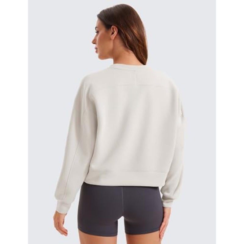 Womens SoftAura Crewneck Sweatshirt Long Sleeve Workout Casual Pullover Tops Basic Fall Sweatshirts - Image 2