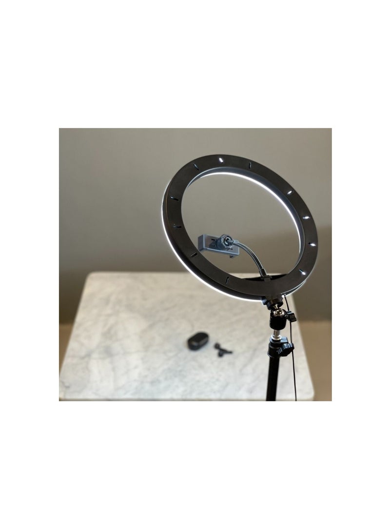 SPON Ring light with stand Features: Three-color tone adjustment. You can adjust the phone holder easily. Colorful broadcast. direct. Size 12 - Image 5