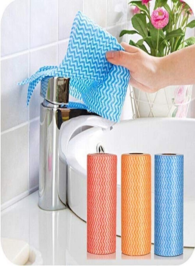 9UP™ 40 Pulls Reusable Napkin Roller Home & Kitchen Non-woven Fabric Washable Cleaning Cloth Wipes Towel Tissue Roll (Pack of 1, Color: Multicolour) - Image 2
