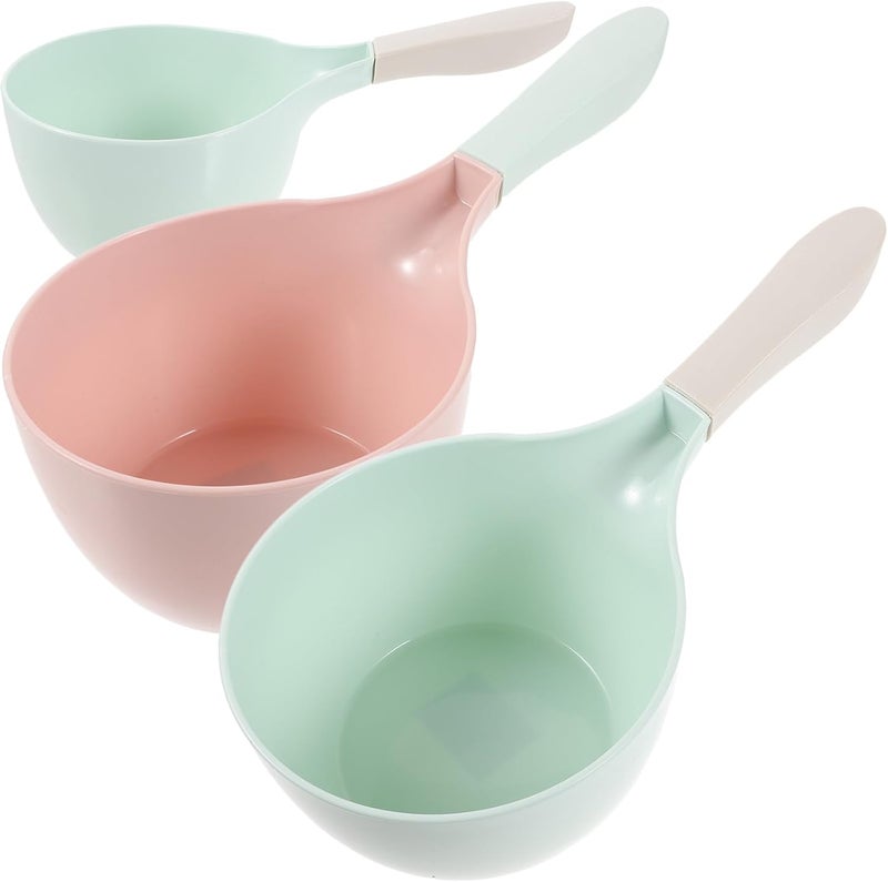 Reusable Plastic Water Ladle 3pcs Thick Multi-use Watering Spoon for Kitchen Bathing and Garden Use Random Color - Image 1