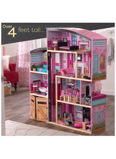KidKraft Shimmer Mansion wooden dollhouse with accessories included  - Image 3