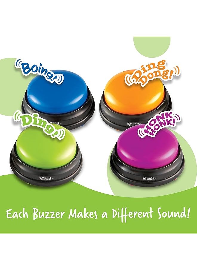 Learning Resources Answer Buzzers Set Of 4 Assorted Colored Buzzers Ages 3+  - Image 4
