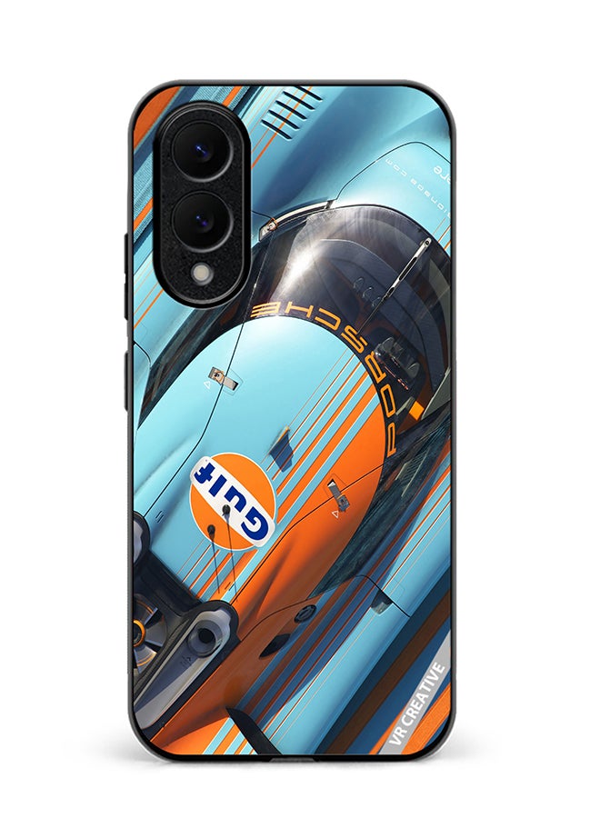 VR CREATIVE Protective Case Cover For Samsung Galaxy S25 Edge Porsche Gulf Design Multicolour