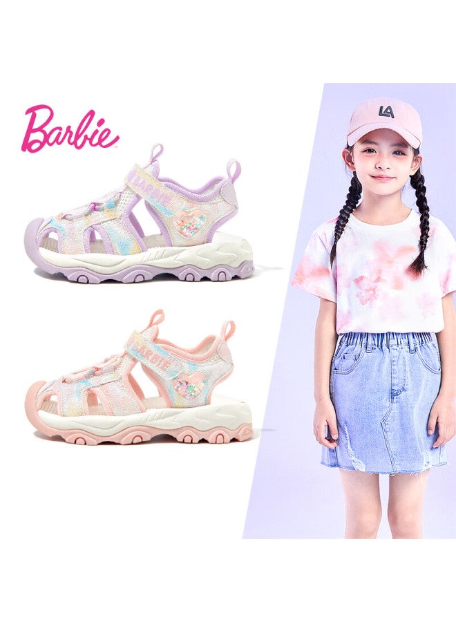 Barbie Girls Summer Closed-toe Outdoor Beach Sports Casual Sandals Da6831 Purple Size 28 - Image 1