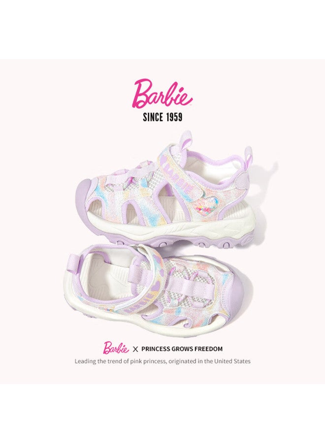 Barbie Girls Summer Closed-toe Outdoor Beach Sports Casual Sandals Da6831 Purple Size 28 - Image 2