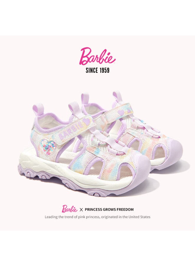 Barbie Girls Summer Closed-toe Outdoor Beach Sports Casual Sandals Da6831 Purple Size 28 - Image 3