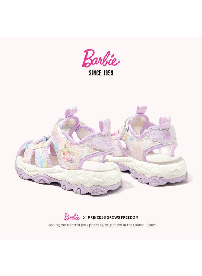 Barbie Girls Summer Closed-toe Outdoor Beach Sports Casual Sandals Da6831 Purple Size 28 - Image 4