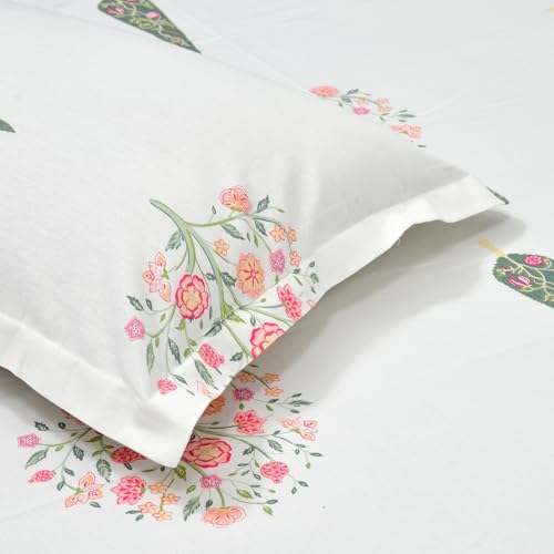 haus & kinder Bedsheet King Size 100% Pure Cotton Bed Sheet with 2 Pillow Covers, 186 TC 108X108 Inches Bedding Set, Soft Breathable Cozy Flat Sheet, Tree of Life - Image 3