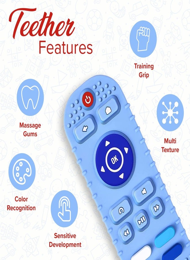 tekme Remote Teether For Baby, For 3+ Months Baby, Helps Biting Skills Development, Teething Toys For Babies And Toddlers (Blue) - Image 5