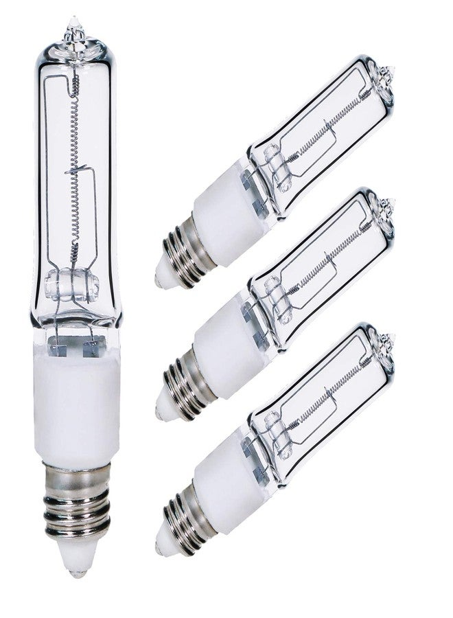 Comyan JDE11 4 Pack 120V 75W Dimmable T4 Mini Candelabra Base Warm White Halogen Lamp for Chandelier Ceiling Fan Table Lamp Cabinet Lighting - Image 1