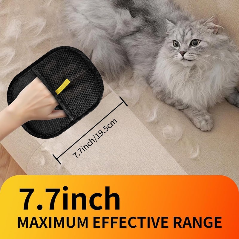 CILVEEC Pet Hair Remover Pet Hair Remover Electrostatic Gloves, Reusable Grooming Gloves for Dogs&Cats, Upgraded Pet Hair Removal Tool, Pet Hair Brush for Furniture/Carpet/Clothing (2 Pack Black) - Image 3