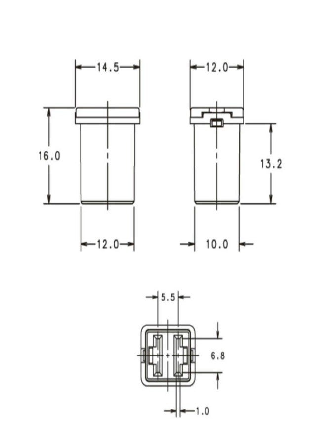 FiveEyes 30 Amp Jcase Fuse FMX-30 Low Profile Fuse Female Maxi Fuse Mini Automotive Box Shaped Fuses (10 Pack) - Image 2