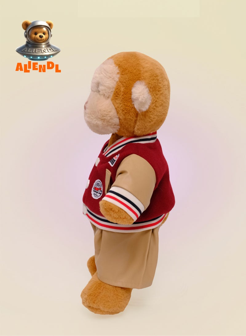 ALIENDL Clever Monkey – Plush Monkey Stuffed Animal Toy for Baby Kids, Soft Cute Monkey Plush Doll Gift Set with Removable Clothes & Pouch, Perfect Gift for Kids, Boys, Girls, Friends & Couples - Image 3