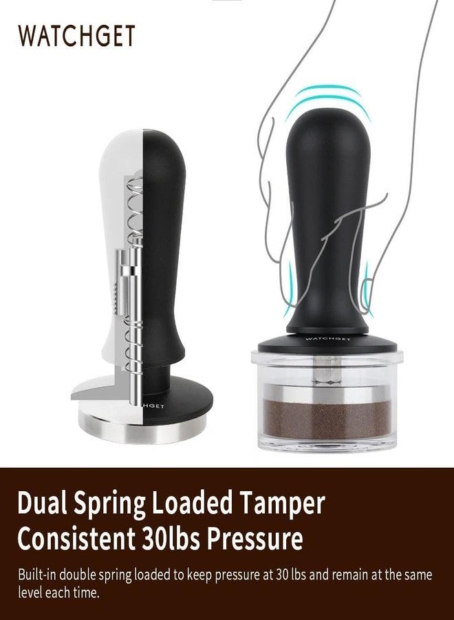 watchget 58mm Espresso Coffee Tamper 30lbs Double Spring Loaded Tamper Barista Calibrated Coffee Tamper Fits 58mm Portafilter Espresso Machine Anodized Aluminum Handle and Stainless Steel Flat Base - Image 3