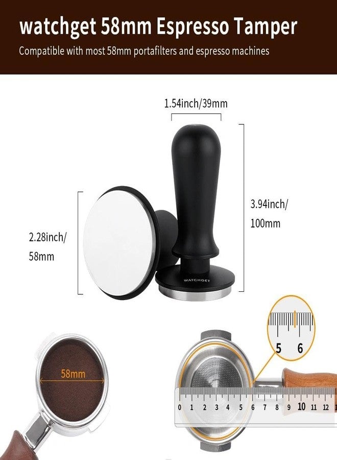 watchget 58mm Espresso Coffee Tamper 30lbs Double Spring Loaded Tamper Barista Calibrated Coffee Tamper Fits 58mm Portafilter Espresso Machine Anodized Aluminum Handle and Stainless Steel Flat Base - Image 2