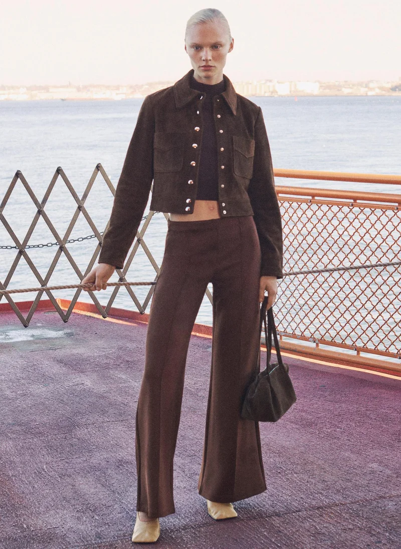 MANGO Split Leather Jacket