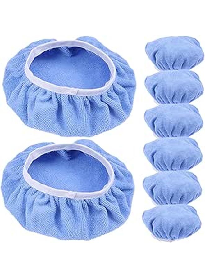 8pcs Microfiber Wax Applicator Pads Plush Buffing Bonnet 9-10 Inch For Auto Detailing - Image 1