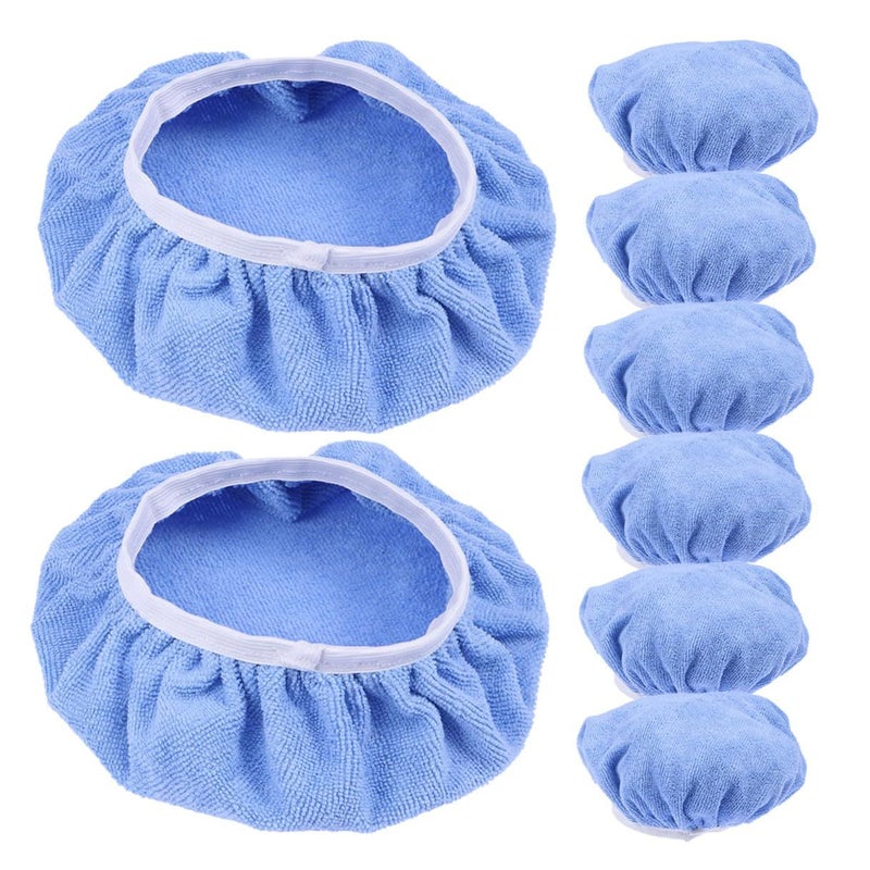 8pcs Microfiber Wax Applicator Pads Plush Buffing Bonnet 9-10 Inch For Auto Detailing - Image 2