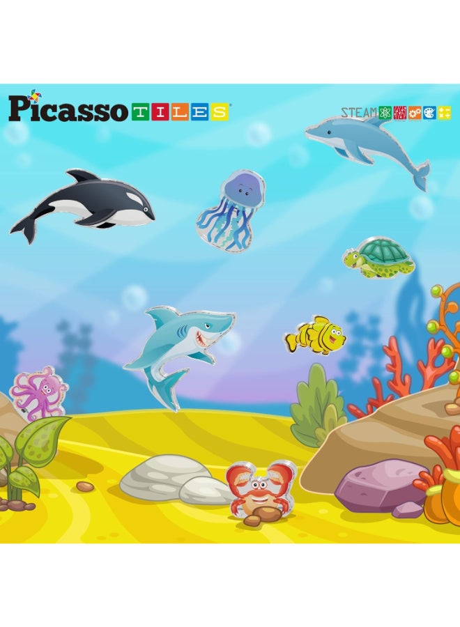 PicassoTiles Picasso Magnetic Block Marine Animals 8-pieces - Image 2