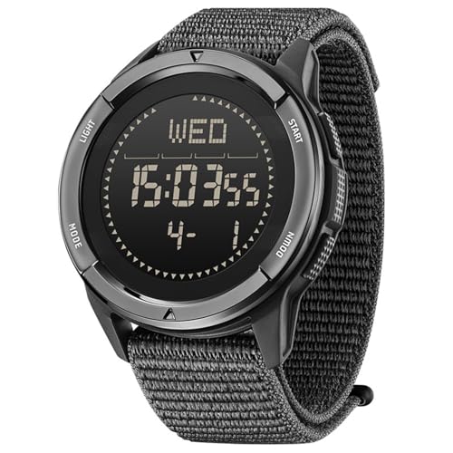 NORTH EDGE Men's Watches Military Watches for Men Carbon Fiber Waterproof for Men Date Display Nylon Army Tactical Sports Minimalist(Black Strap) - Image 2