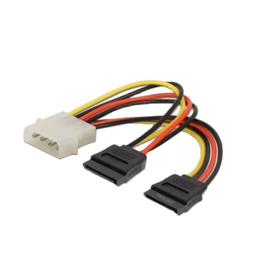 PARUHT Cable Combo, 4 Pin Molex to 2X Sata Power Y Plus SATA III Data Cable with Locking Latch, Compatible with HDD, SSD, DVD Writer, Hard Disk Drive (1+1) - Image 4