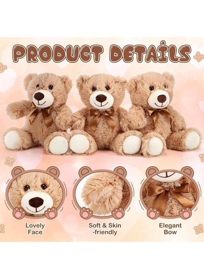 Skylety 10 Pcs Bears Bulk 10-14 Inches Stuffed Animal Plush Toys Birthday Party Favors(Light Brown) - Image 3