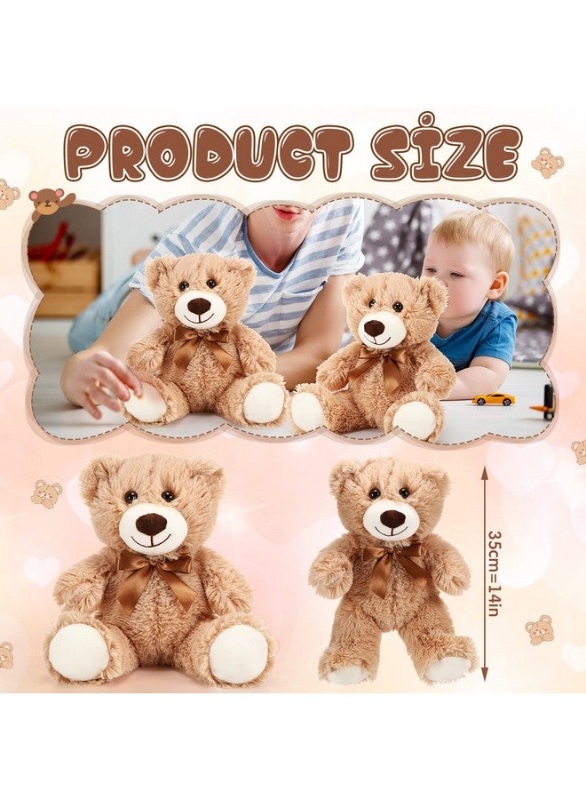 Skylety 10 Pcs Bears Bulk 10-14 Inches Stuffed Animal Plush Toys Birthday Party Favors(Light Brown) - Image 2